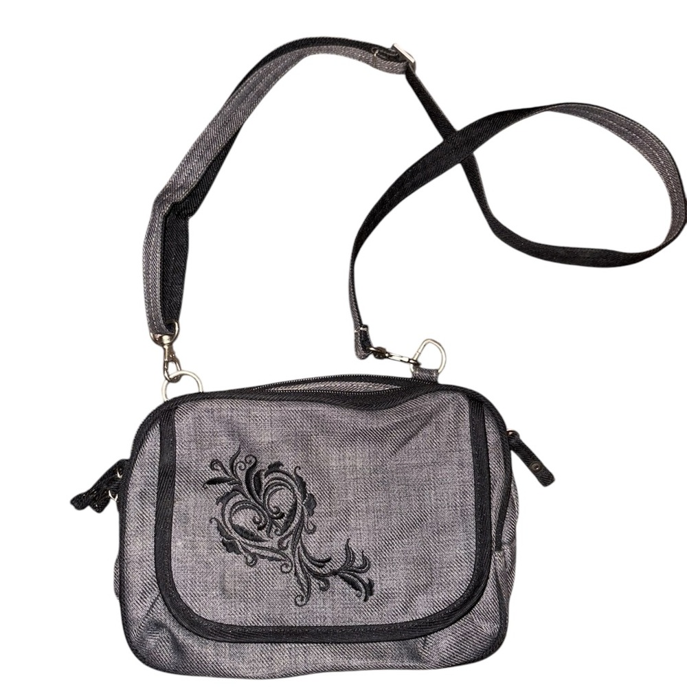 REI Dark Gray  With Heart Crossbody Travel Hiking Small Bag Pouch